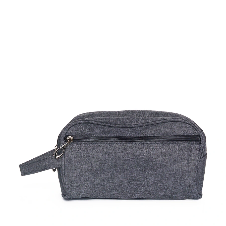 Серая косметичка из текстиля